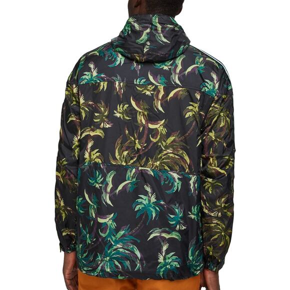Scotch & Soda Men's Seasonal Palm Print Hooded Rain Jacket Men's Medium - Picture 2 of 7
